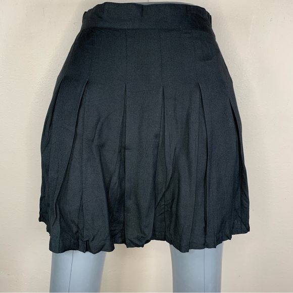 NEW Black Skirt Sim And Sam Cotton Rayon Pleated Elastic Waist Small Classic - Picture 7 of 9